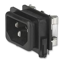 SCHURTER GSF1.1201.31.21 IEC Power Connector, IEC C14 Inlet, 10 A, 250 VAC, Quick Connect, Snap-In, Flange Mount, GSF1