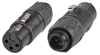 REAN RA3FT-B XLR Audio Adapter, 3 Pin, TINY xlr, Mini XLR Plug, XLR Receptacle