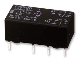 ARATAS G6AU-274P-ST-US  DC5 Signal Relay, 5 VDC, DPDT, 2 A, G6A Series, Through Hole, Latching Single Coil