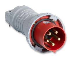 AMPHENOL SINE/TUCHEL 363P6W Pin & Sleeve Connector, 63 A, 415 V, Cable Mount, Plug, 3P+E, Red