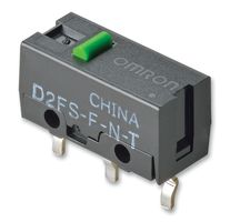 OMRON ELECTRONIC COMPONENTS D2FS-F-N-T Microswitch, Ultra Subminiature, Pin Plunger, SPST-NO, Through Hole, 100 mA, 6 V