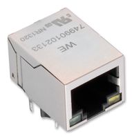 WURTH ELEKTRONIK 7499010441 Modular Connector, RJ45 Jack, 1 x 1 (Port), 8P8C, Through Hole Mount