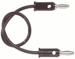 POMONA 1440-18-0 Test Lead, 4mm Banana Plug to 4mm Banana Plug, Black, 60 V, 15 A, 457.2 mm