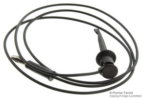 POMONA 4650-36-0 Test Lead, Minigrabber, Miniature Hook Clip to 4mm Banana Plug, Black, 300 Vrms, 5 A, 914 mm