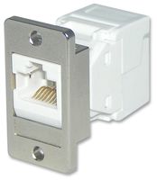 TUK SKFWHPM In-Line Adapter, RJ45 Jack to RJ45 Jack, 8 Ways, Unshielded, Category 6, Panel Mount