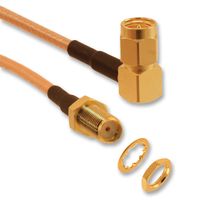 AMPHENOL RF 135111-01-M1.00 RF / Coaxial Cable Assembly, 3 ft, 1 m, RG316, SMA Right Angle Plug, SMA Bulkhead Jack, 50 ohm