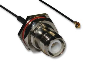 AMPHENOL RF 336206-14-0075 RF / Coaxial Cable Assembly, 2.95 ", 75 mm, 1.37mm, AMC Right Angle Plug, TNC Bulkhead Jack, 50 ohm