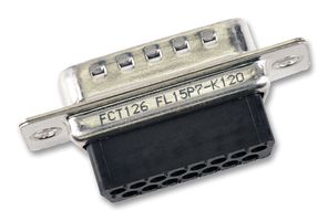 MOLEX / FCT 172704-0001 D Sub Connector Housing, 15 Ways, D Sub, 2, 172704 Series, Plug, Steel Body