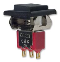 C&K COMPONENTS 8121J83ZGE22 Pushbutton Switch, 8020 Series, SPDT, Momentary, Square, Black