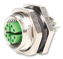 METZ CONNECT MMT371A3B5 Sensor Connector, M12, Female, 8 Positions, PCB Socket, Straight PCB Mount