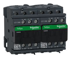 SCHNEIDER ELECTRIC LC2D09U7 Contactor, LC2D, 9 A, DIN Rail, 690 V, 3PST-NO, 3 Pole, 5.5 kW