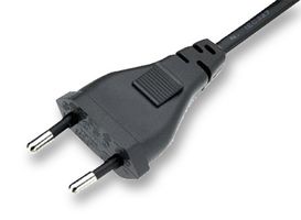 VOLEX 2158H Mains Power Cord, CEE 7/16 Plug to IEC 320 C7, 1.8 m, 2.5 A, 250 VAC, Black