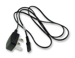 VOLEX 2165H Mains Power Cord, BS 1363 Plug to IEC 320 C7, 1.8 m, 10 A, 250 VAC, Black