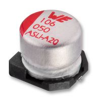 WURTH ELEKTRONIK 865080243006 SMD Aluminium Electrolytic Capacitor, Radial Can - SMD, 68 µF, 10 V, 2000 hours @ 105°C, Polar