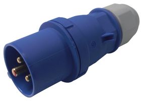 CEENORM 2126 Pin & Sleeve Connector, 16 A, 240 V, Cable Mount, Plug, 2P+E, Blue