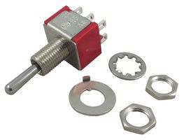 TE CONNECTIVITY - ALCOSWITCH 3-1825139-9 Toggle Switch, On-On-On, SP3T, Non Illuminated, Gemini A Series, Panel Mount, 5 A