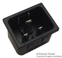 CORCOM - TE CONNECTIVITY 20ESRMC2 IEC Power Connector, IEC C20 Inlet, 20 A, 120 VAC, Quick Connect, Snap-In, Flange Mount