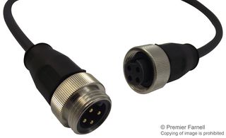 HARTING 21 34 969 7496 006 Sensor Cable, 7/8" Plug, 7/8" Receptacle, 4 Positions, 600 mm, 23.6 "