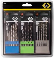 CK TOOLS T3064B Drill Bit Set, 2 mm - 8mm Metal, 4 mm - 10 mm Wood, 4 mm - 8 mm Brick, 16 Piece