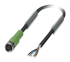 PHOENIX CONTACT 1404473 Sensor Cable, M8 Receptacle, Free End, 5 Positions, 5 m, 16.4 ft