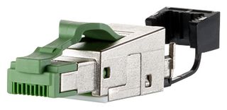 METZ CONNECT 130E405032PE Modular Connector, RJ45 Plug, 1 x 1 (Port), 8P8C, Cat5, IP20, Cable Mount