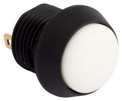 EOZ FL12NW Industrial Pushbutton Switch, IP67, FL Series, 12 mm, SPST-NO, Momentary, Round Domed, White