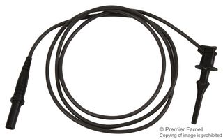 POMONA 6245-48-0 Test Lead, Minigrabber, Hook Clip to 4mm Banana Plug, Black, 300 Vrms, 5 A, 1.22 m
