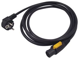 NEUTRIK NKPF-SR-B-3 Mains Power Cord, Mains Plug, Schuko to Mains Socket, 3 m, 16 A, 250 VAC, Black, Powercon Series