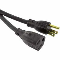 VOLEX 17461 Mains Power Cord, NEMA 5-15P to NEMA 5-15R, 3 m, 13 A, 125 V, Black