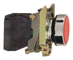 SCHNEIDER ELECTRIC XB4BA42 Industrial Pushbutton Switch, Harmony XB4 Series, 22.5 mm, SPST-NC, Momentary, Flush, Red