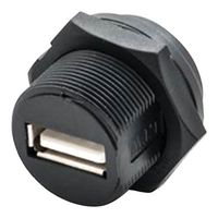 AMPHENOL LTW UA-20PMFP-SC8001 USB Sealed Connector, Solder, USB Type A, USB 2.0, Plug, 4 Position, Panel Mount, IP68