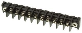 MULTICOMP PRO MC001356 Panel Mount Barrier Terminal Block, 1 Row, 10 Ways, 22 AWG, 14 AWG, 9.5 mm, 20 A