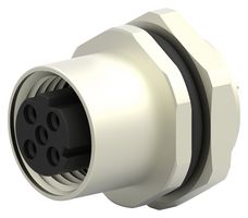 TE CONNECTIVITY T4133512041-000 Sensor Connector, M12, Female, 4 Positions, Solder Socket, Straight Panel Mount