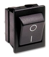 ARCOLECTRIC / BULGIN LIMITED C1350ABAAB Rocker Switch, Off-On, DPST, Non Illuminated, Panel Mount, Black, 1350 Series