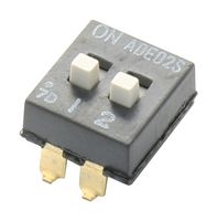 TE CONNECTIVITY - ALCOSWITCH ADE02S04 DIP / SIP Switch, 2 Circuits, Slide, Surface Mount, SPST, 24 V, 100 mA