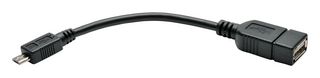EATON TRIPP LITE U052-06N USB Cable, Micro Type B Plug to Type A Receptacle, 150 mm, 6 ", USB 2.0 OTG, Black