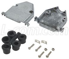 L-COM SDC25AG D Sub Backshell, DB, 180°, Zinc Alloy Body