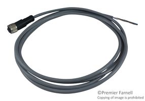 TELEMECANIQUE SENSORS XZCPV1141L2 Sensor Cable, M12 Receptacle, Free End, 4 Positions, 2 m, 6.6 ft, XZ Series
