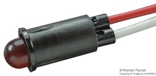 CHICAGO MINIATURE LIGHTING 5102H1-12V LED Panel Mount Indicator, Red, 12 VDC, 6.35 mm, 13 mA, 4 mcd, Not Rated