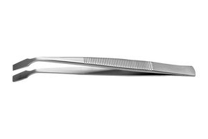 Ideal-Tek 128.SA Tweezer, Bent/flat, 105mm