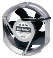 SANYO DENKI 109E5724K501 DC Axial Fan, 24 V, Rectangular with Rounded Ends, 172 mm, 51 mm, Ball Bearing, 300 CFM