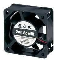 SANYO DENKI 109R0605H402 DC Axial Fan, 5 V, Square, 60 mm, 25 mm, Ball Bearing, 18.7 CFM