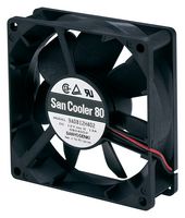 SANYO DENKI 9A0812H4011 DC Axial Fan, 12 V, Square, 80 mm, 25 mm, Ball Bearing, 36.4 CFM