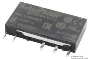 SCHNEIDER ELECTRIC RSL1GB4BD Power Relay, SPDT, 24 VDC, 6 A, Harmony RSL Series, Socket