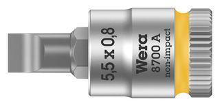 WERA 8700 0.8MM Hex Driver Bit, Slotted, 0.8mm x 5.5mm, 28mm