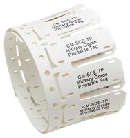 TE CONNECTIVITY - RAYCHEM CM-SCE-TP-1/4-4H-9 Wire Marker, Tie On Printable Plate, White, 6.4mm x 50.8mm, 12.5 mm