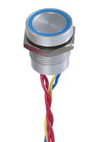 APEM PBAR1AF1000N0B Vandal Resistant Switch, 16 mm, PBA Series, 16.2 mm, SPST-NO, Momentary, Flat, Blue