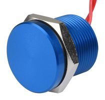 APEM PBAR9AF1000 Vandal Resistant Switch, 19 mm, PBA Series, 19.2 mm, SPST-NO, Momentary, Flat, Blue