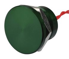 APEM PBAR2AF3000 Vandal Resistant Switch, 22 mm, PBA Series, 22.2 mm, SPST-NO, Momentary, Flat, Green