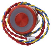 APEM PBAR2AF6000G0S Vandal Resistant Switch, 22 mm, PBA Series, 22.2 mm, SPST-NO, Momentary, Flat, Red